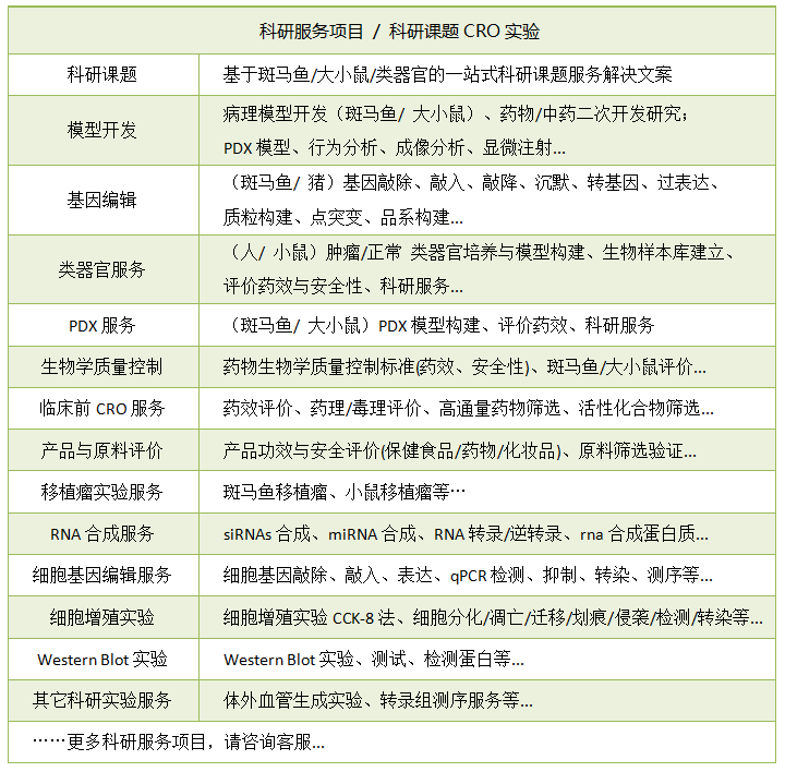 科研服务cro实验